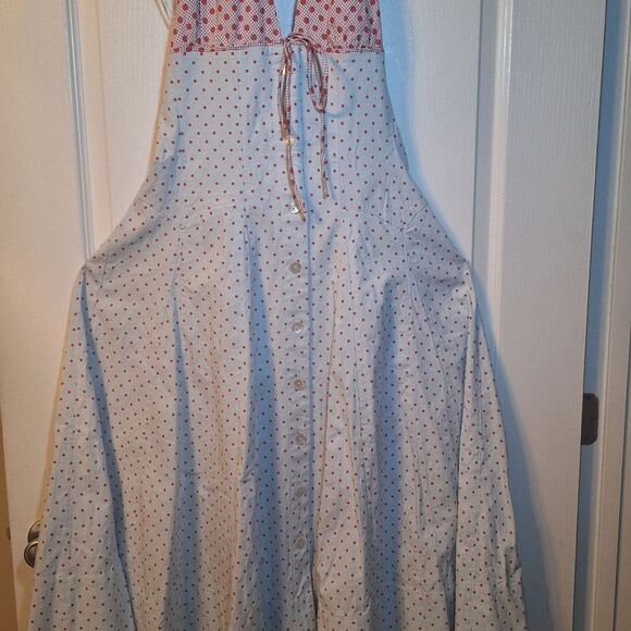 Free People Stelladonna Midi Dress Lt Blue Combo Size Large - Picture 9 of 17